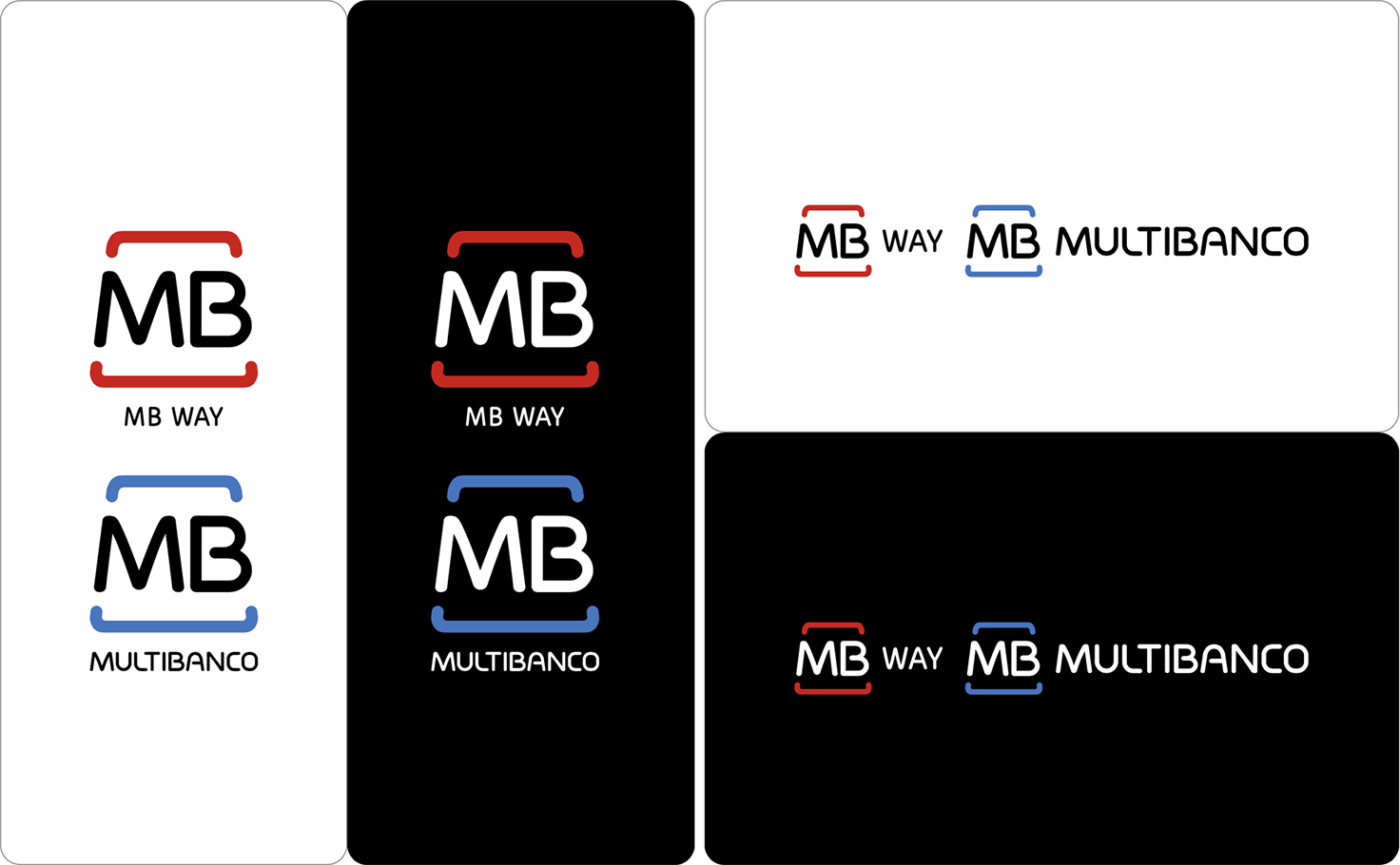 MB WAY logo application with MULTIBANCO logo